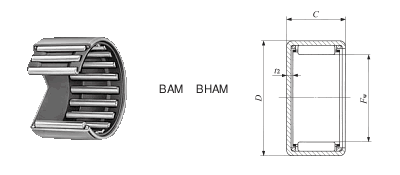英制冲压外圈滚针轴承BAM2010图纸