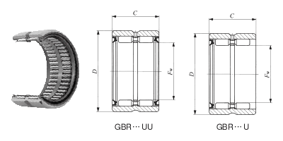 英制滚针轴承，带密封GBR 567232UU图纸