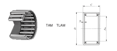 冲压外圈滚针轴承TAM5530图纸