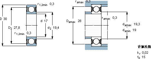 SKF61903-2RS1轴承图纸
