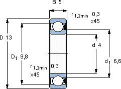 SKF624/HR11QN轴承图纸