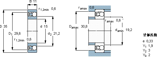 SKF1202 ETN9轴承图纸
