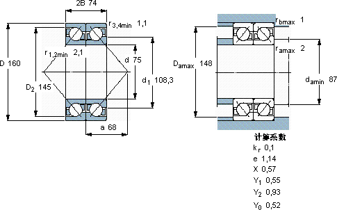 SKF2 x 7315 BECBP *轴承图纸