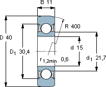 SKF361202 R轴承图纸