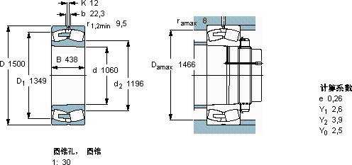 SKF240/1060 CAK30F/W33轴承图纸
