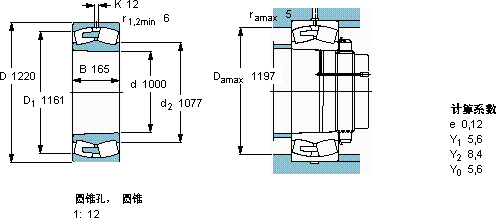 SKF238/1000 CAKMA/W20轴承图纸