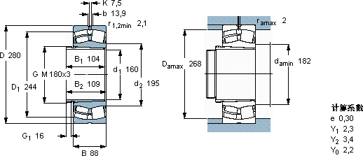 SKF23134 CCK/W33 + AH 3134 G *轴承图纸
