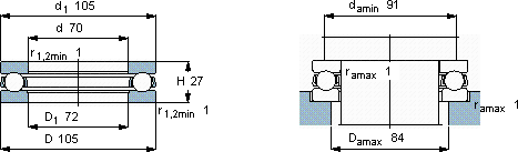 SKF51214轴承图纸