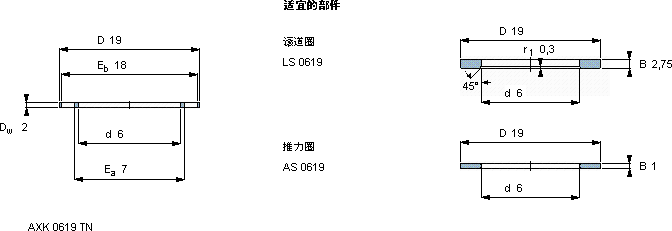 SKFAXK 0619 TN轴承图纸