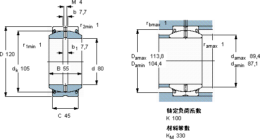 SKFGE 80 ES-2RS轴承图纸