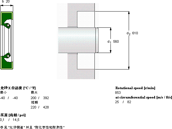 SKFCR 560x610x20 HDS1 V轴承图纸