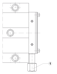 INA夹紧单元 RUKS45-D-A-SR, 直线循环滚柱轴承及导轨组件，油联结器在侧面
