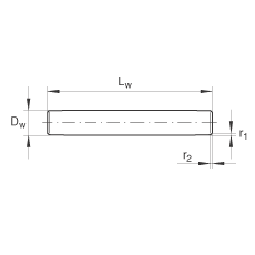 INA滚针 NRB5X15,8-G2, 根据 DIN 5402-3/ ISO 3096 标准，B 型，成型平端盖