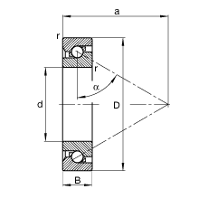 FAG推力角接触球轴承 BSB035072-T, 单向，接触角 α = 60°，限制公差