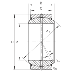 INA关节轴承 GE200-DO-2RS, 根据 DIN ISO 12 240-1 标准, 需维护，两侧唇密封