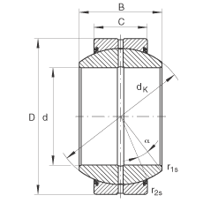 INA关节轴承 GE260-FO-2RS, 根据 DIN ISO 12 240-1 标准, 需维护，两侧唇密封