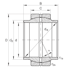 INA关节轴承 GE80-LO, 根据 DIN ISO 12 240-1 标准，需维护