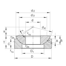 INA推力关节轴承 GE140-AX, 根据 DIN ISO 12 240-3 标准，需维护
