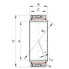 INA大的关节轴承 GE480-DW-2RS2, 根据 DIN ISO 12 240-1 标准, 免维护，两侧密封