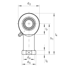 INA杆端轴承 GIL45-DO-2RS, 根据 DIN ISO 12 240-4 标准，带左旋内螺纹，需维护，两侧唇密封