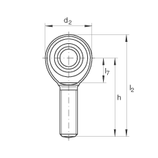 INA杆端轴承 GAKL10-PW, 根据 DIN ISO 12 240-4 标准，带左旋外螺纹，需维护