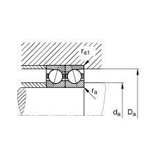 FAG主轴轴承 B7213-C-T-P4S, 调节，成对安装，接触角 α = 15°，限制公差