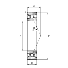 FAG主轴轴承 HS7024-E-T-P4S, 调节，成对或单元安装，接触角 α = 25°，限制公差