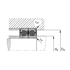 FAG主轴轴承 HCB7207-E-2RSD-T-P4S, 调节，成对或单元安装，接触角 α = 25°，陶瓷球，两侧唇密封，非接触，限制公差