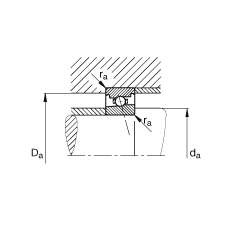 FAG主轴轴承 HS7024-C-T-P4S, 调节，成对安装，接触角 α = 15°，限制公差