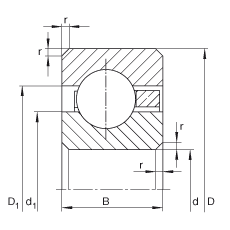 INA薄截面轴承 CSCC075, 深沟球轴承，类型C，运行温度 -54°C 到 +120°C
