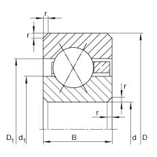 INA薄截面轴承 CSXD090, 四点接触球轴承，类型X，运行温度 -54°C 到 +120°C
