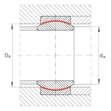 INA关节轴承 GE25-UK, 根据 DIN ISO 12 240-1 标准，免维护
