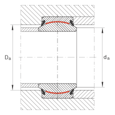 INA关节轴承 GE140-UK-2RS, 根据 DIN ISO 12 240-1 标准, 免维护，两侧唇密封