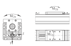 INA直线执行器 MKUE-25-KGT05, 带有四排球的滑块