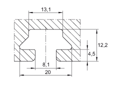 INA直线执行器 MKUVE20-KGT05, 带有四排球的滑块
