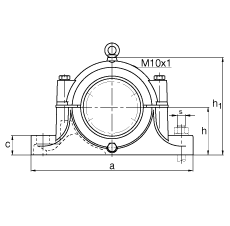 FAG直立式轴承座 S3052-H-N-FZ-AL-L + 23052-K-MB, 剖分，用于带锥孔和紧定套的调心滚子轴承，毛毡密封，脂润滑