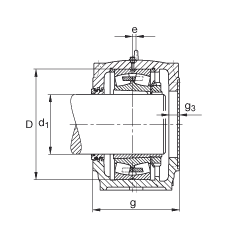 FAG直立式轴承座 SD3140-H-TS-A-L + 23140-B-K-MB, 剖分，用于带锥孔和紧定套的调心滚子轴承，迷宫密封，脂润滑