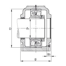 FAG直立式轴承座 SD556-N-FZ-AL-L + 22256-B-K-MB, 剖分，用于带锥孔和紧定套的调心滚子轴承，毛毡密封，脂润滑