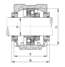 FAG直立式轴承座 SNV200-L + 2222-K-M-C3 + H322X400 + TSV522X400, 根据 DIN 736/DIN737 标准的主要尺寸，剖分，带锥孔和紧定套的自调心球轴承，迷宫密封，脂和油润滑