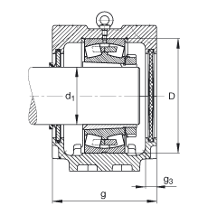 FAG直立式轴承座 SNV340-L + 22332-K-MB + H2332X507 + DHV532X507, 根据 DIN 736/DIN737 标准的主要尺寸，剖分，带锥孔和紧定套的调心滚子轴承，V 型圈密封，脂和油润滑