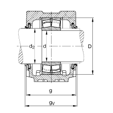 FAG直立式轴承座 SNV190-L + 21318-E1 + DHV318, 根据 DIN 738/DIN739 标准的主要尺寸，剖分，带圆柱孔和紧定套的调心滚子轴承，V 型圈密封，脂和油润滑