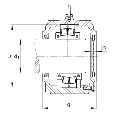 FAG直立式轴承座 S3034-H-N-FZ-AB-L + 230SM150-MA, 剖分的调心滚子轴承，毛毡密封，脂润滑