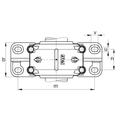 FAG直立式轴承座 SD540-N-FZ-BF-L + 222SM180-MA, 剖分的调心滚子轴承，毛毡密封，脂润滑